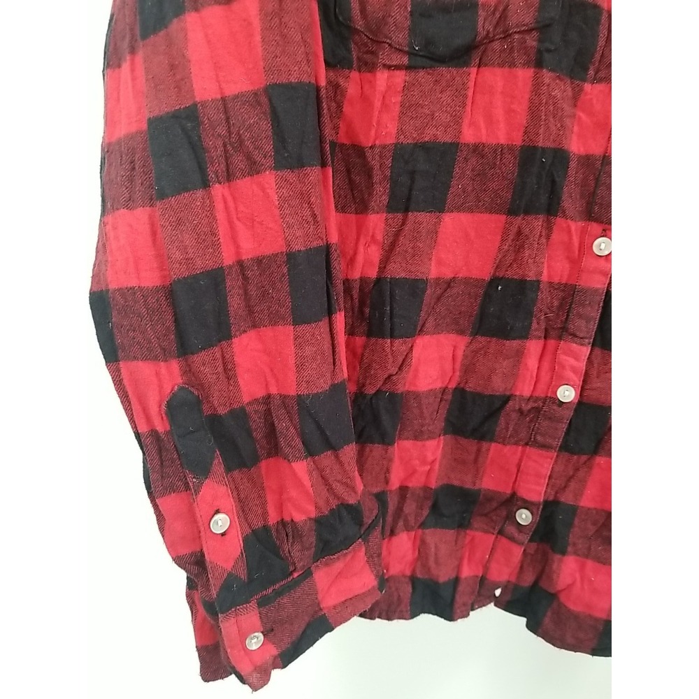Croft And Barrow Womens 1X Long Sleeve Button Up Flannel Plaid Shirt - Picture 4 of 6